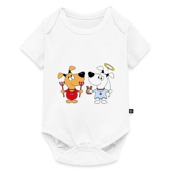 HUNDE - HUND - ENGEL - TEUFEL - HIMMEL - HÖLLE - Baby Premium Kurzarmbody - Weiß - Vorne