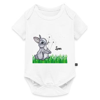 Rabbit Name Gift Leon - Baby Premium short-sleeve bodysuit - white - Front