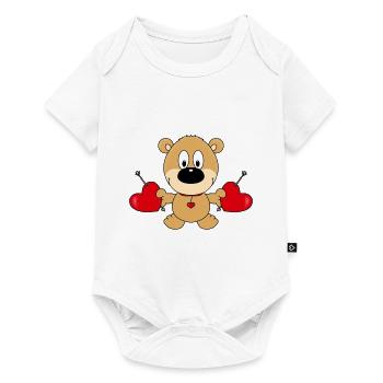 TEDDY - TEDDYBÄR - BÄR - LIEBE - LOVE - Baby Premium Kurzarmbody - Weiß - Vorne