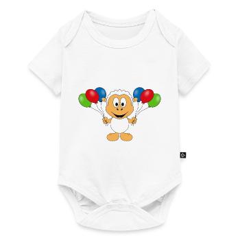 SCHAF - SHEEP - LUFTBALLONS - KIND - BABY - TIER - Baby Premium Kurzarmbody - Weiß - Vorne