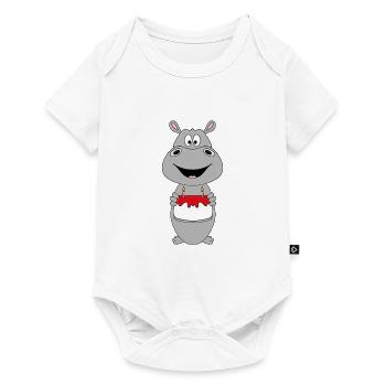 NILPFERD - FLUSSPFERD - HIPPO - GEBURTSTAG - KIND - Baby Premium Kurzarmbody - Weiß - Vorne