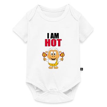 SCHAF - SHEEP - I AM HOT - FEUER - TIERISCH - Baby Premium Kurzarmbody - Weiß - Vorne