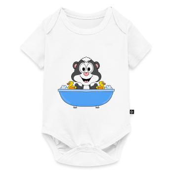 STINKTIER - BADEWANNE - TIER - KIND - BABY - Baby Premium Kurzarmbody - Weiß - Vorne