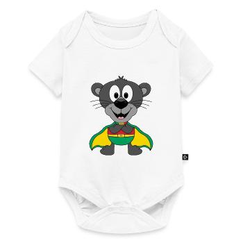 PANTHER - SUPERHELD - TIER - KIND - BABY - Baby Premium Kurzarmbody - Weiß - Vorne