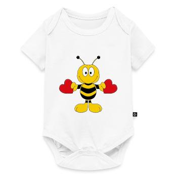 BIENE - LIEBE - TIER - KIND - BABY - Baby Premium Kurzarmbody - Weiß - Vorne