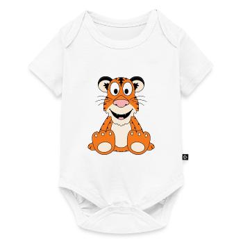TIGER - LIEBE - TIER - KIND - BABY - Baby Premium Kurzarmbody - Weiß - Vorne