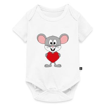 MAUS - LIEBE - TIER - KIND - BABY - Baby Premium Kurzarmbody - Weiß - Vorne