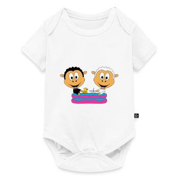 SCHAFE - POOL - TIERE - KIND - BABY - Baby Premium Kurzarmbody - Weiß - Vorne