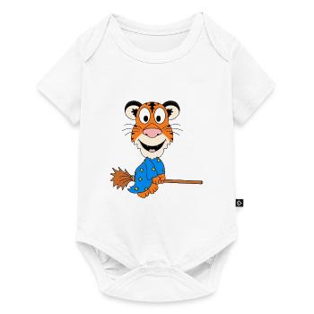 TIGER - HEXE - HEXENBESEN - TIER - KIND - BABY - Baby Premium Kurzarmbody - Weiß - Vorne