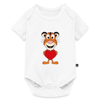 TIGER - TIER - LIEBE - LOVE - KIND - BABY - Baby Premium Kurzarmbody - Weiß - Vorne