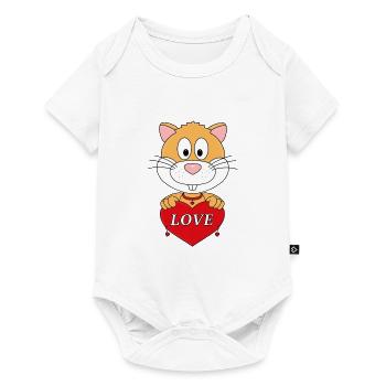 HAMSTER - LIEBE - LOVE - TIER - KIND - BABY - Baby Premium Kurzarmbody - Weiß - Vorne