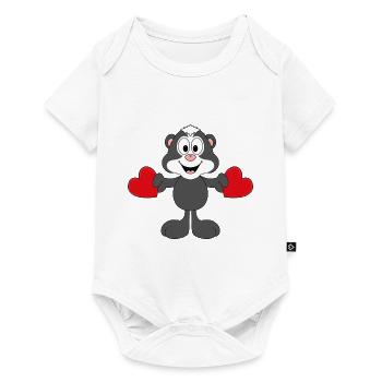 STINKTIER - HERZEN - LIEBE - LOVE - TIER - KINDER - Baby Premium Kurzarmbody - Weiß - Vorne