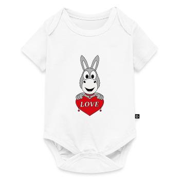 ESEL - HERZ - LIEBE - LOVE - TIER - KIND - BABY - Baby Premium Kurzarmbody - Weiß - Vorne