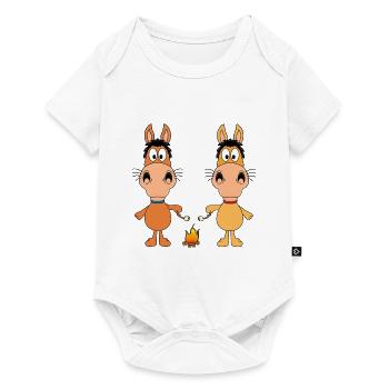 LAGERFEUER - MARSHMALLOWS - PFERDE - FEUER - TIERE - Baby Premium Kurzarmbody - Weiß - Vorne
