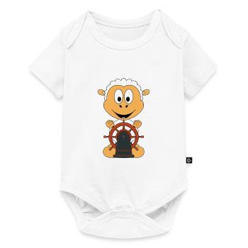 BOOT - SCHIFF - KAPITÄN - SCHAF - SEEMANN - MEER - Baby Premium Kurzarmbody - Weiß - Vorne
