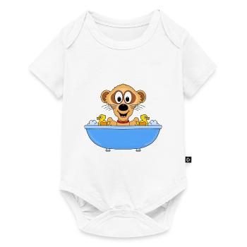 ERDMÄNNCHEN - BADEWANNE - BADEENTEN - BADEN - Baby Premium Kurzarmbody - Weiß - Vorne
