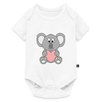 KOALA - HERZ - LIEBE - LOVE - TIER - KIND - BABY - Baby Premium Kurzarmbody - Weiß - Vorne