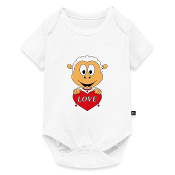 SCHAF - HERZ - LIEBE - LOVE - TIER - KIND - BABY - Baby Premium Kurzarmbody - Weiß - Vorne