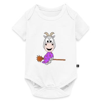 ZIEGE - HEXE - HEXENBESEN - TIER - KIND - BABY - Baby Premium Kurzarmbody - Weiß - Vorne