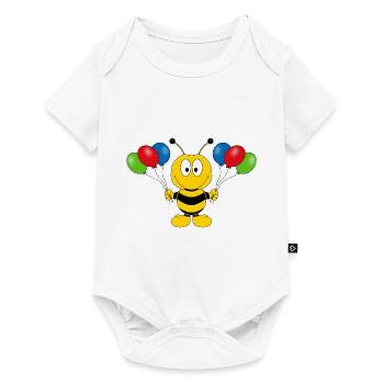 LUFTBALLONS - BIENE - TIER - KIND - BABY - Baby Premium Kurzarmbody - Weiß - Vorne