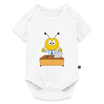 FLEIßIGES BIENCHEN - BIENE - ARBEIT - BERUF - JOB - Baby Premium Kurzarmbody - Weiß - Vorne