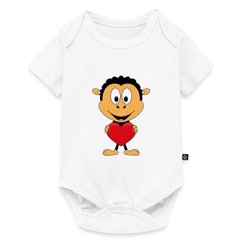 SCHAF - HERZ - LIEBE - LOVE - TIER - KIND - BABY - Baby Premium Kurzarmbody - Weiß - Vorne