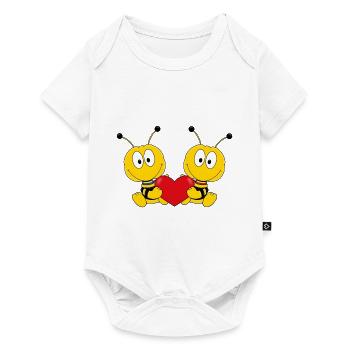 BIENEN - BINE - HERZ - LIEBE - VERLIEBT - TIERISCH - Baby Premium Kurzarmbody - Weiß - Vorne