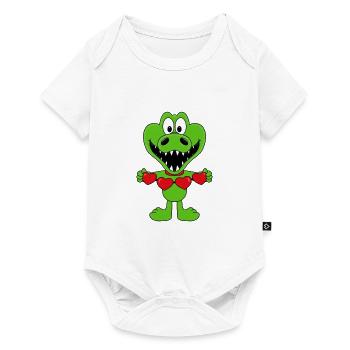KROKODIL - LIEBE - LOVE - TIER - KINDER - BABY - Baby Premium Kurzarmbody - Weiß - Vorne