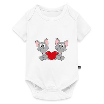 RATTEN - LIEBE - LOVE - TIER - TIERISCH - VERLIEBT - Baby Premium Kurzarmbody - Weiß - Vorne