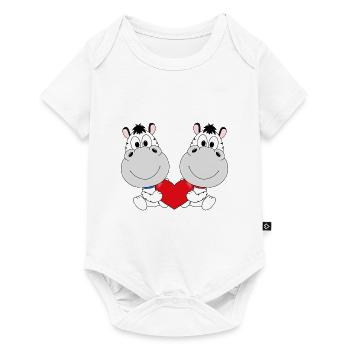 ZEBRAS - LIEBE - LOVE - TIERE - VERLIEBT - ZOO - Baby Premium Kurzarmbody - Weiß - Vorne