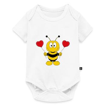 BIENE - LIEBE - LOVE - TIER - KINDER - BABY - Baby Premium Kurzarmbody - Weiß - Vorne