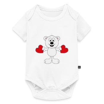 EISBÄR - LIEBE - LOVE - TIER - KINDER - BABY - Baby Premium Kurzarmbody - Weiß - Vorne