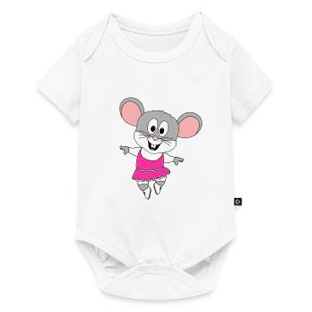 TANZMAUS - MAUS - TANZEN - TÄNZERIN - Baby Premium Kurzarmbody - Weiß - Vorne