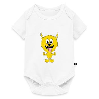 MONSTER - LIKE - LIKEN - MÖGEN - DAUMEN HOCH - Baby Premium Kurzarmbody - Weiß - Vorne