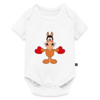 PFERD - PONY - LIEBE - LOVE - TIER - TIERISCH - Baby Premium Kurzarmbody - Weiß - Vorne