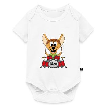 HYÄNE - SCHLAGZEUGER - MUSIKER - BAND - TIER - Baby Premium Kurzarmbody - Weiß - Vorne