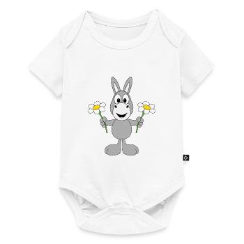 ESEL - BLUMEN - GESCHENK - LIEBE - LOVE - TIER - Baby Premium Kurzarmbody - Weiß - Vorne