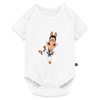 PFERD - KARATE - JUDO - SELBSTVERTEIDIGUNG - SPORT - Baby Premium Kurzarmbody - Weiß - Vorne