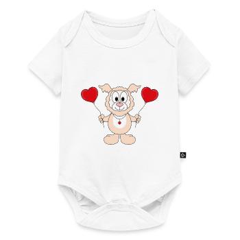 LUFTBALLONS - LIEBE - LAMA - ALPAKA - TIERISCH - Baby Premium Kurzarmbody - Weiß - Vorne