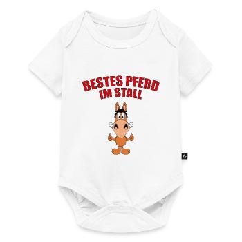 BESTES PFERD IM STALL - REITEN - PONY - PFERDE - Baby Premium Kurzarmbody - Weiß - Vorne