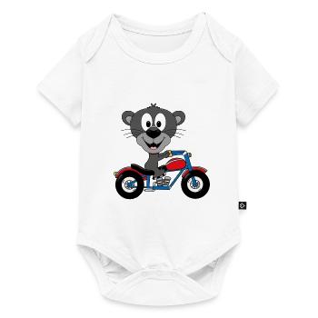 PANTHER - MOTORRAD - BIKER - TIERISCH - TIER - Baby Premium Kurzarmbody - Weiß - Vorne