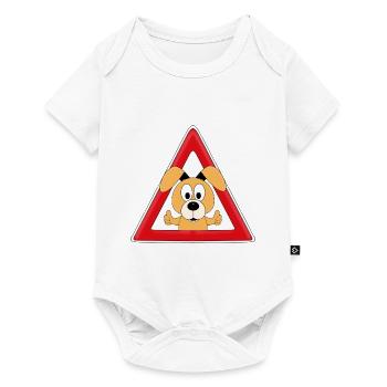 ACHTUNG - HUND - TIER - TIERISCH - HUNDE - Baby Premium Kurzarmbody - Weiß - Vorne