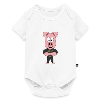 SCHWEIN - SECURITY - BODYGUARD - TIERISCH - Baby Premium Kurzarmbody - Weiß - Vorne