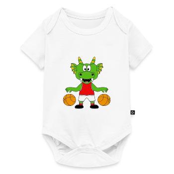 DRACHE - BASKETBALL - SPORT - KINDER - BABY - Baby Premium Kurzarmbody - Weiß - Vorne