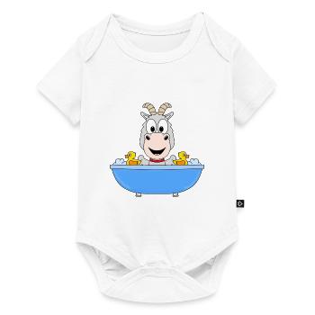 ZIEGE - BADEWANNE - TIER - TIERISCH - FUN - Baby Premium Kurzarmbody - Weiß - Vorne