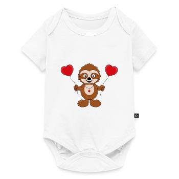 FAULTIER - LIEBE - LOVE - TIER - VERLIEBT - Baby Premium Kurzarmbody - Weiß - Vorne