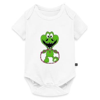 KROKODIL - SEILSPRINGEN - TIER - SPRINGSEIL - Baby Premium Kurzarmbody - Weiß - Vorne