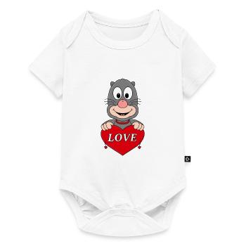 MAULWURF - HERZ - LIEBE - LOVE - TIER - VERLIEBT - Baby Premium Kurzarmbody - Weiß - Vorne