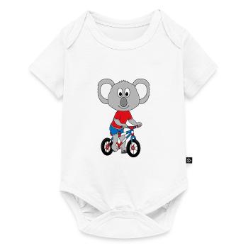 KOALA - FAHRRAD - TIER - TIERISCH - SPORT - Baby Premium Kurzarmbody - Weiß - Vorne