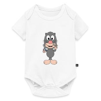 MAULWURF - FRISEUR - BERUF - FRISUR - TIER - Baby Premium Kurzarmbody - Weiß - Vorne